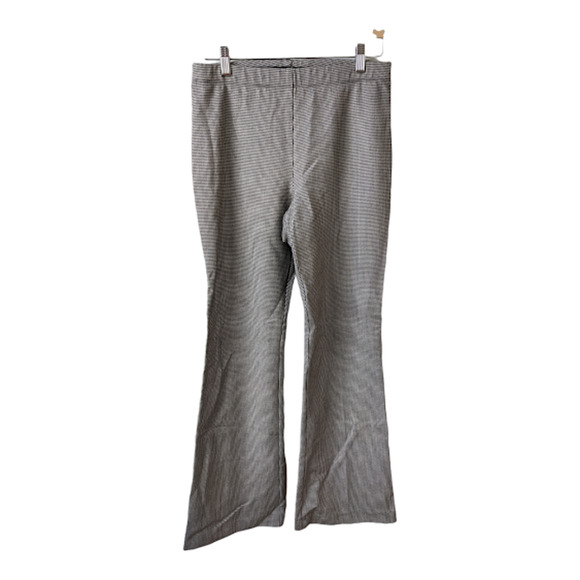 Karen Kane Womens Size Medium Flare Leg Pants Black White Houndstooth Pull On - Picture 1 of 6